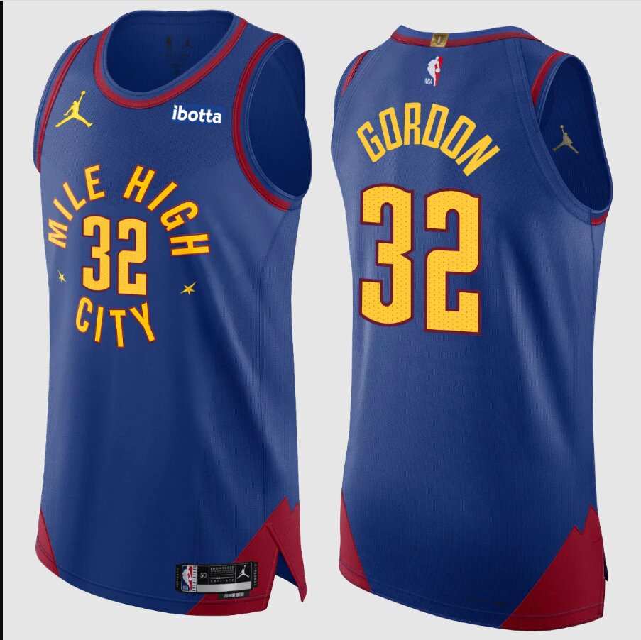 Men NBA denver nuggets #32 Gordon blue 2024 jersey